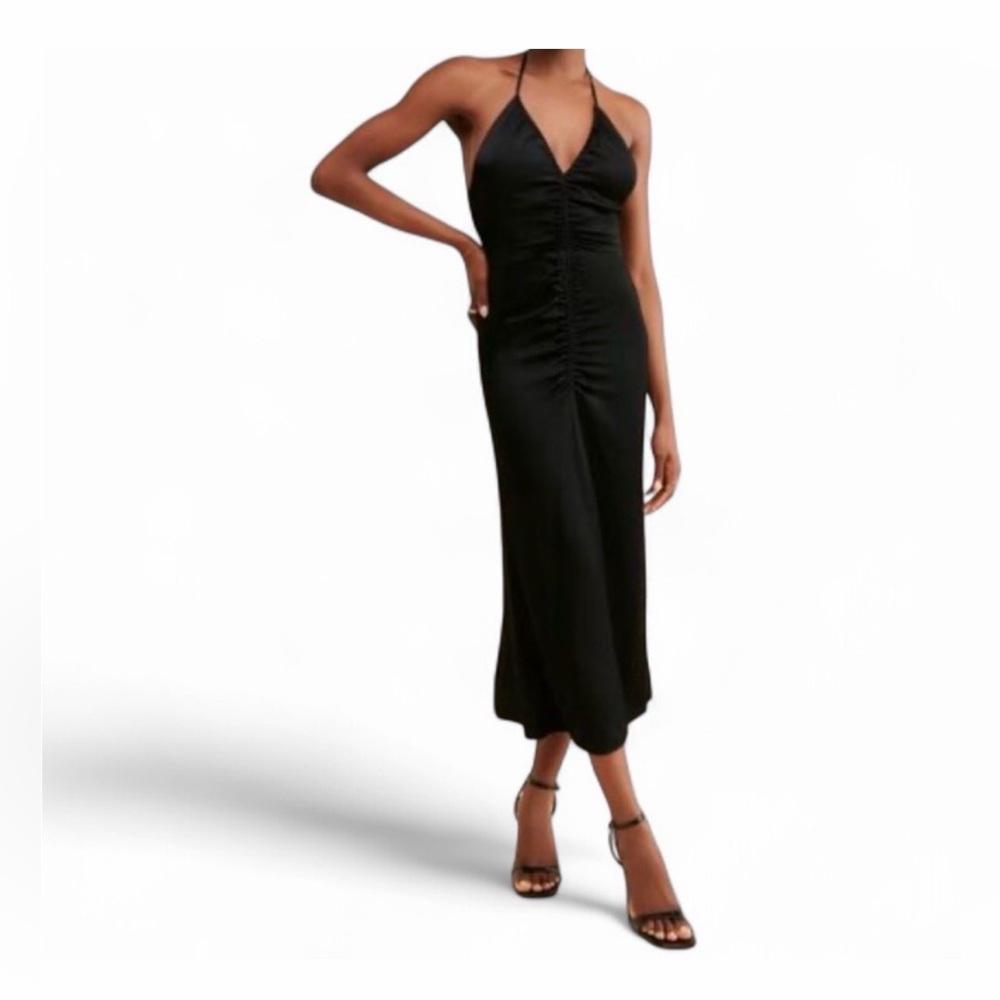 Astr sold by free people black sleeveless halter dress